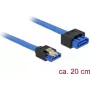 Delock 84971 cable alargador SATA, SATA hembra a SATA macho, con enganche, 20 cm, azul