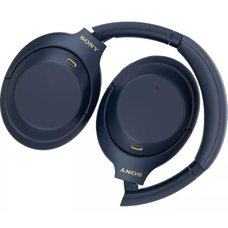 Auriculares Sony WH1000XM4L.CE7, circumaurales, con cable e inalámbricos (Bluetooth, USB-C), azul, diadema