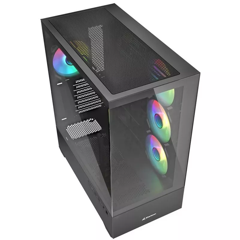 Caja de PC Sharkoon AK6 RGB, ATX, Negra