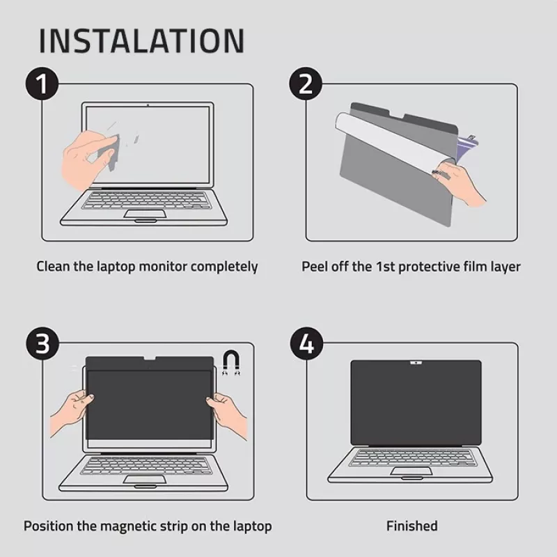 Filtro de privacidad GDPR Qoltec para MacBook Air 13 6 magnético protección ocular (13.60, 16:9), lámina protectora para portátil