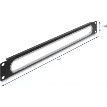 Pasacables para rack DELOCK 67275 19 pulgadas 1U con protección de bordes, negro
