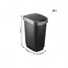 Rotho Twist cubo de basura giratorio 25 l, plateado