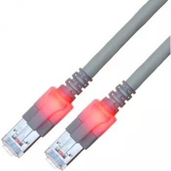 Cable patch LED EasyLan saCon DualBoot S/FTP Cat.6 0,5 m gris - red - FTP