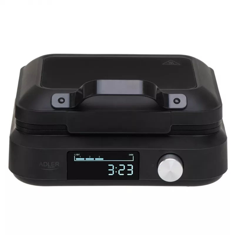 Gofrera Adler AD 3087 — gofrera eléctrica belga, 2200 W, 2 placas rectangulares 9×17 cm, negra