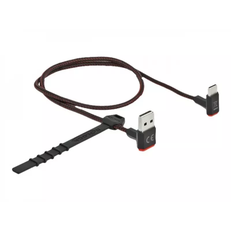 Cable USB DeLOCK EASY-USB 2.0 Type-A macho a Type-C macho en ángulo 0,5m negro