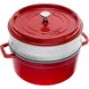 STAUB LA COCOTTE Olla redonda de hierro fundido con capacidad de 3,8 l, roja