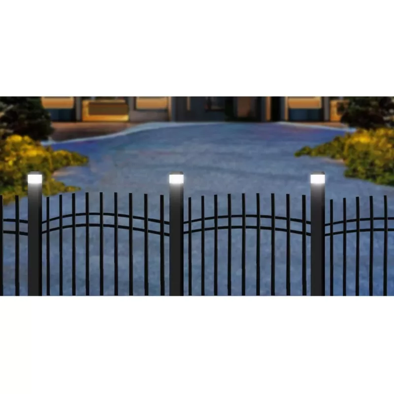 GB128 Lámpara solar LED para postes de valla y jardín, Negro - Verde Blue