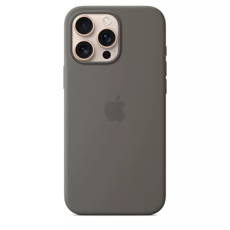 Silicone Case con MagSafe para iPhone 16 Pro Max - gris piedra