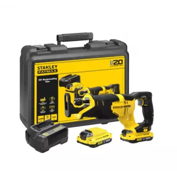 Sierra sable STANLEY 20V Max con 2 baterías de 2,0Ah y maletín