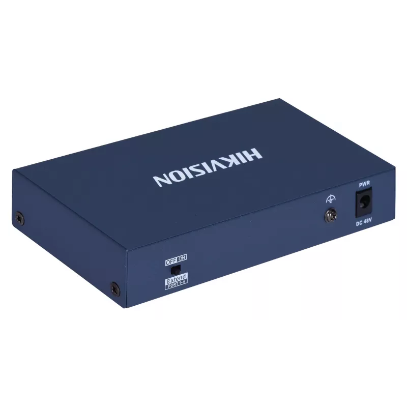 Switch de red Hikvision DS-3E0106HP-E no gestionado Fast Ethernet (10/100) con soporte PoE azul