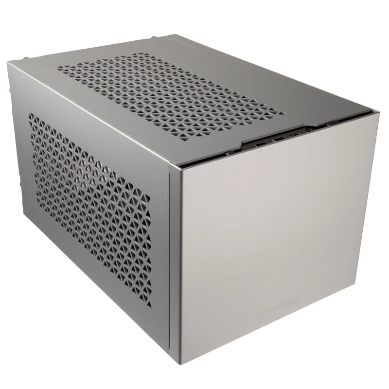 Caja Mini-ITX SILVERSTONE SST-SG15S, caja compacta de aluminio plateado