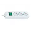 Regleta de enchufes Brennenstuhl Eco-Line con interruptor [3 tomas, blanca, 5m]