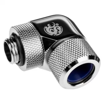 Tubería para refrigeración líquida de PC BitsPower BP-E90RMLA14 — latón, 14 mm de diámetro, plata