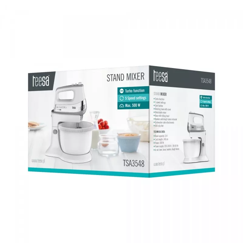 Batidora de mano con bol giratorio 500W
