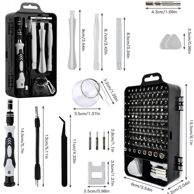 Set de destornilladores de precisión Extralink, 118 en 1 destornilladores Torx y herramientas de precisión