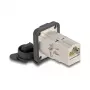 DeLOCK 67061 Toma empotrable D-Typ RJ45 Cat.6A STP con tapa protectora, IP66