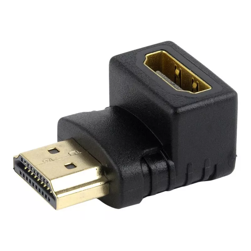 Adaptador HDMI GEMBIRD A-HDMI90-FML, HDMI a HDMI, adaptador en ángulo recto de 90°, negro