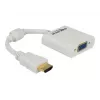 Adaptador Delock HDMI-A macho > VGA hembra - Adaptador de vídeo - HDMI macho a HD-15 (VGA) hembra - blanco (65346)