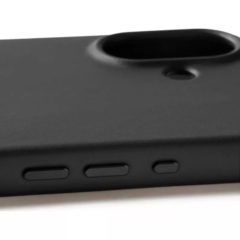Mujjo Full Leather Case MagSafe funda para iPhone 17 negro