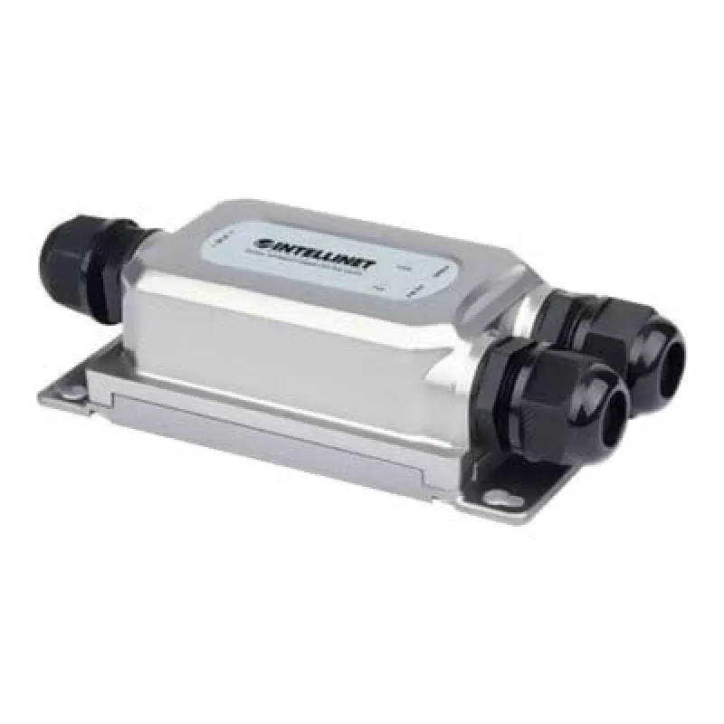 Inyector Gigabit PoE++ Intellinet para exterior antivandálico, un puerto de 60 W, compatible con IEEE 802.3bt (4PPoE), IP67 impermeable, IK10 antivandálico, carcasa de metal