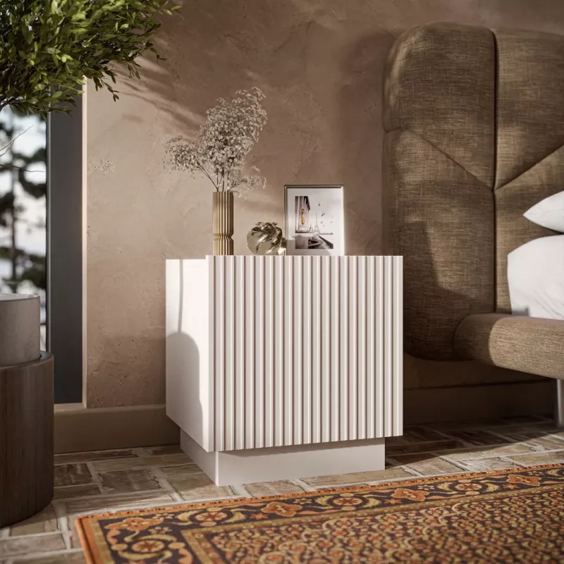 Set de mesitas de noche Cama meble LIVERTI 2 uds., 45×42×47 cm, color cashmere, MDF y aglomerado