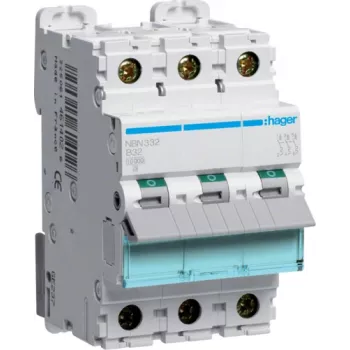 Hager NBN332 Interruptor automático tipo B 3 3 módulos (NBN332)