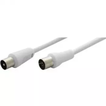 Wentronic Goobay cable de conexión de antena, blanco, 15 m – conector macho IEC/coaxial a conector hembra IEC/coaxial (11515)