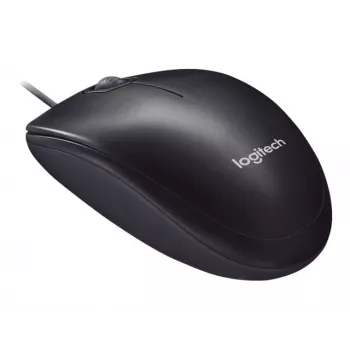 Logitech M90 ratón óptico de oficina con cable — 1000 DPI, ambidiestro, USB Type-A, negro