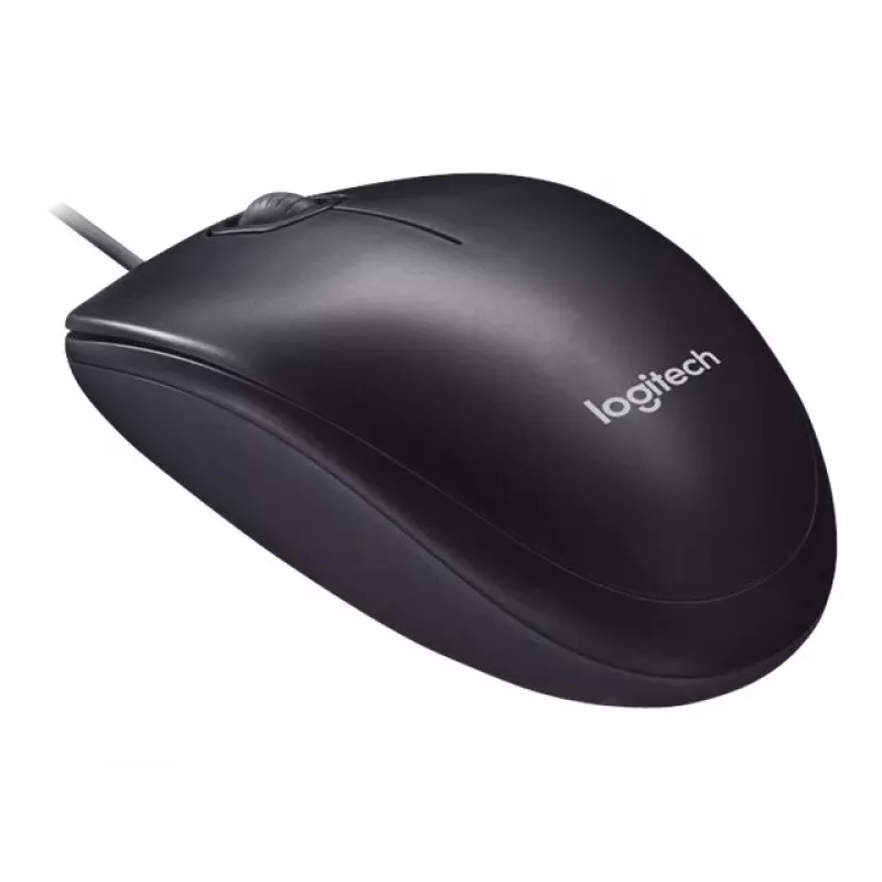 Logitech M90 ratón óptico de oficina con cable — 1000 DPI, ambidiestro, USB Type-A, negro