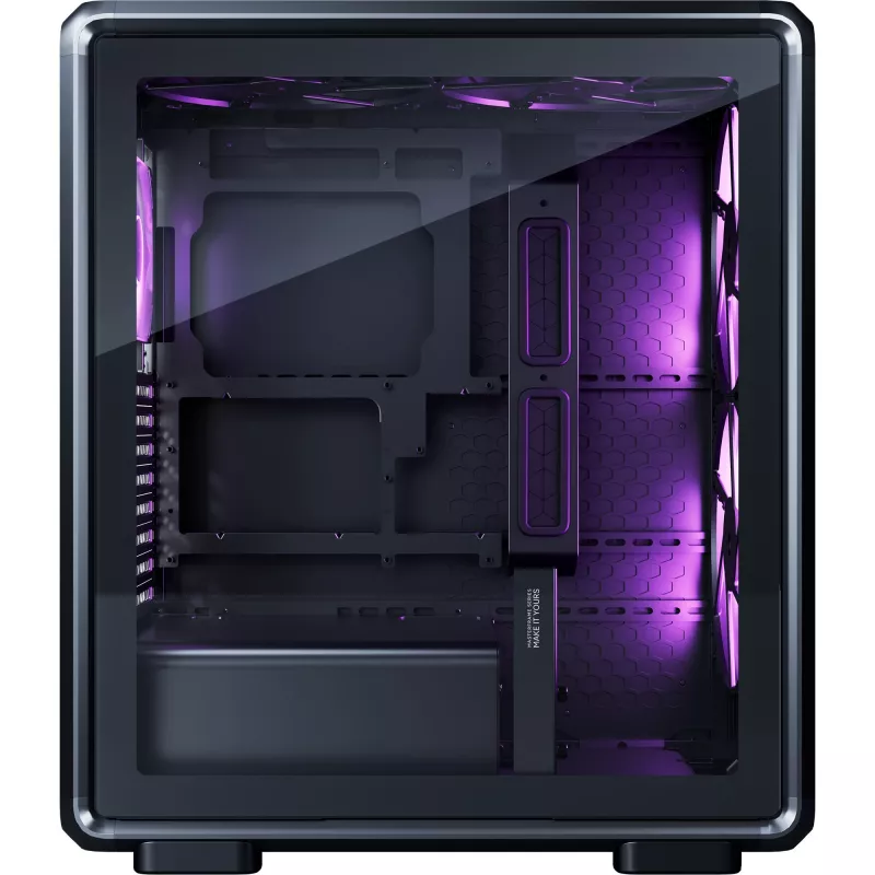 Caja PC Cooler Master MasterFrame 500 Mesh torre Midi — negra con lateral transparente, compatible con ATX/EATX, 2x200 mm frontal, 1x120 mm trasero