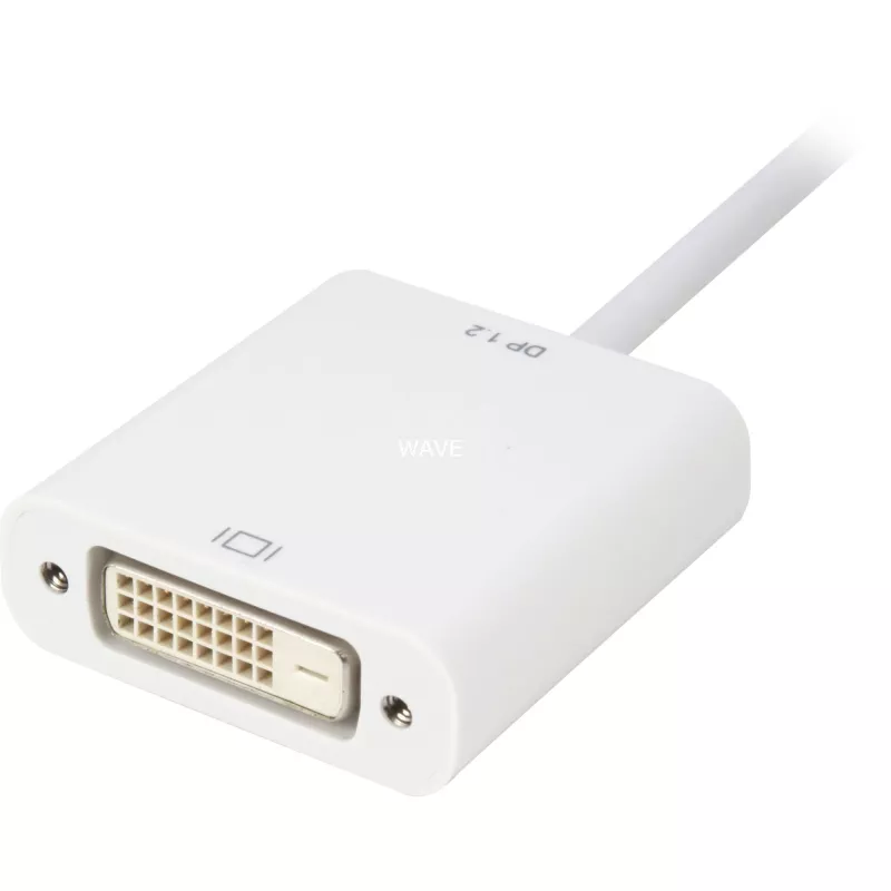 Cable adaptador DisplayPort a DVI Sharkoon 0,15 m blanco — DisplayPort 1.2 a DVI