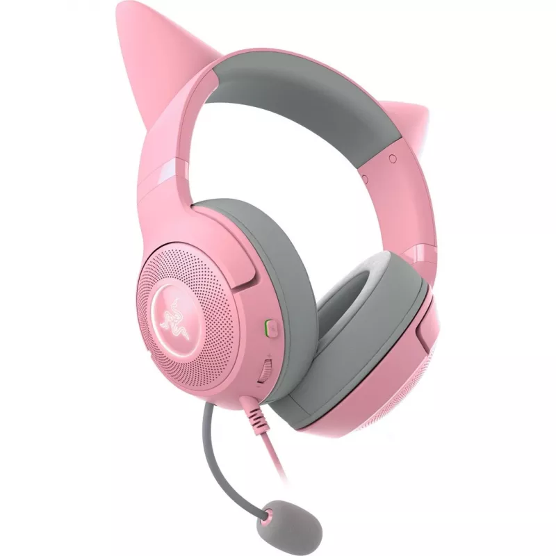 Razer Kraken Kitty V2 RZ04-04730200-R3M1 auriculares gaming con cable, USB-A, micrófono, drivers de 40 mm, Quartz Pink