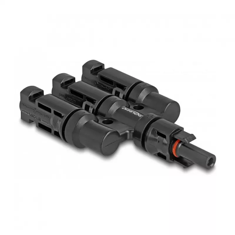 Conector para panel solar DeLOCK DL4 1 x conector hembra a 3 x conector macho negro