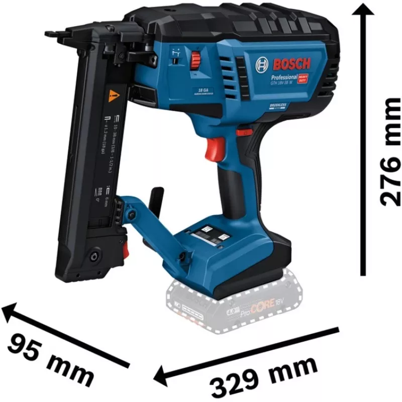 Bosch GTH 18V-38 M Professional Grapadora de madera a batería, 18 V, Solo (sin batería ni cargador)