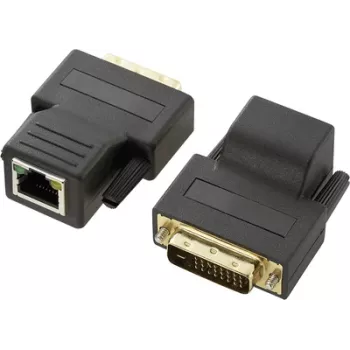 Extensor DVI Renkforce 189872 — amplía la señal DVI hasta 70 m mediante cable RJ45