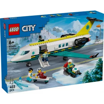 LEGO City Avión de rescate 60465 – pequeño set de construcción de avión de rescate, 403 piezas, 4 minifiguras, edad 6+