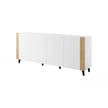 Cómoda FARO 200x42x82 blanco mate + roble craft