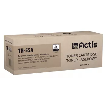 Cartucho de tóner ACTIS TH-55A compatible con HP 55A CE255A / Canon CRG-724, negro, 6000 páginas, pack individual