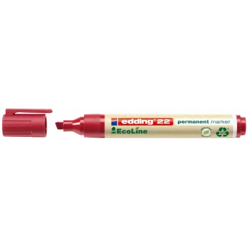 Rotulador permanente Edding 22 EcoLine punta biselada rojo