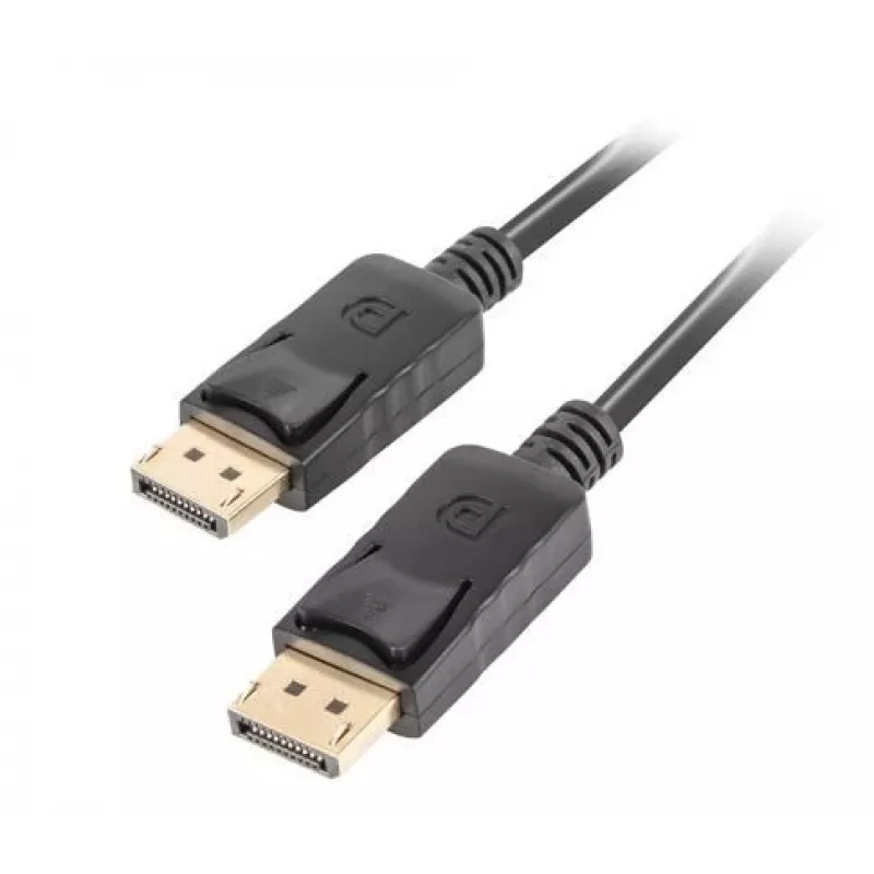 Cable DisplayPort Lanberg 19 pines V1.2 4K, 1M | CA-DPDP-10CC-0010-BK | DisplayPort a DisplayPort