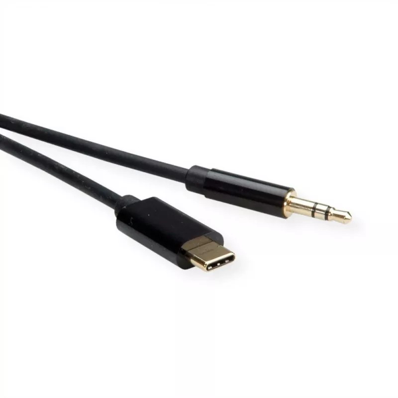 Adaptador ROLINE USB-C a conector jack - USB-C macho reversible a minijack estéreo macho
