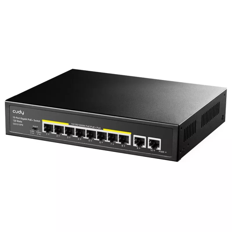 Cudy GS1010PE Switch de red Gigabit Ethernet 10 puertos PoE Negro