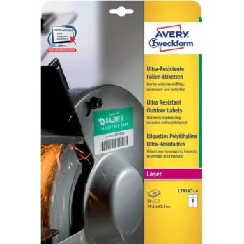 Avery Zweckform L7914-10 - polietileno (PE) - adhesivo permanente - blanco - 99,1 x 67,7 mm 80 etiqueta(s) (10 hojas x 8) etiquetas (L7914-10)