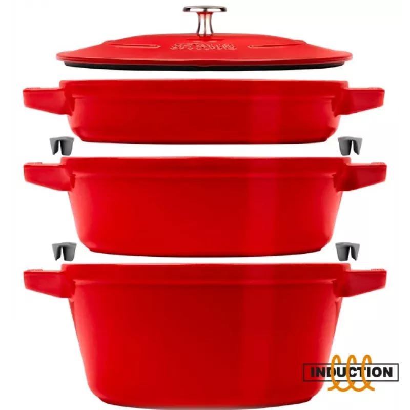 Staub La Cocotte Olla de hierro fundido redonda – SET 3-TEILIGES
