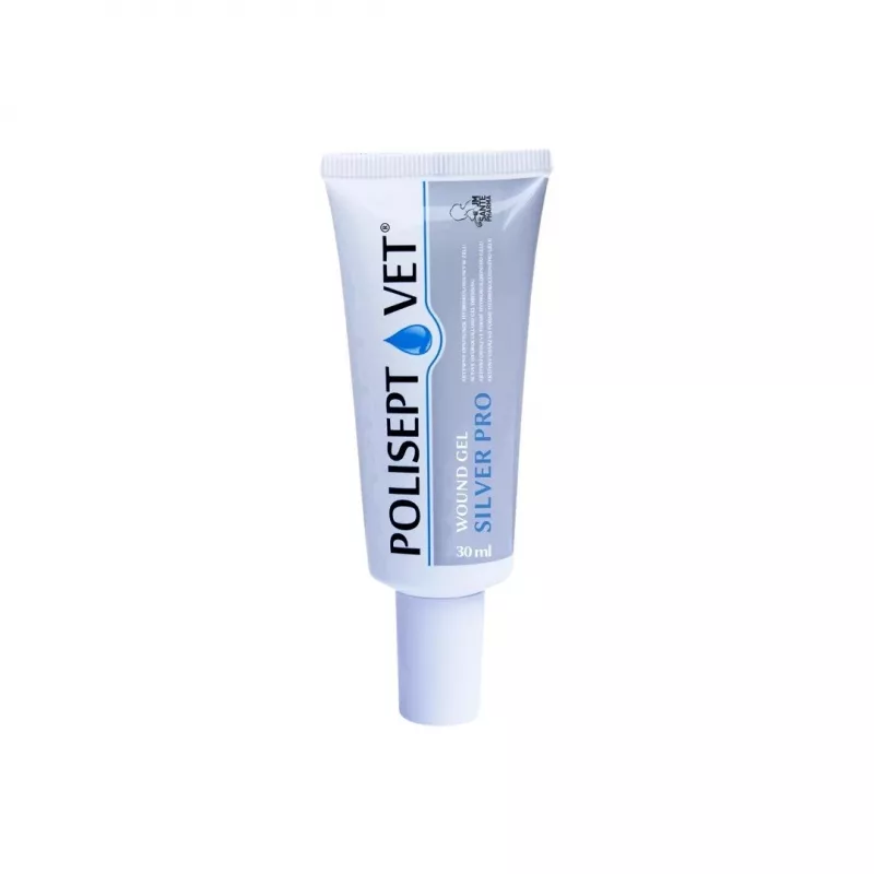 Gel para heridas JM Sante Polisept Vet Silver Pro 30 ml – cuidado tópico de heridas para perros y gatos, tubo de 30 ml