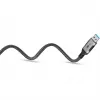Cable Ethernet USB-A 3.2 Gen1 conector macho > conector macho RJ-45, adaptador LAN negro/plata, 5 metros, funda textil trenzada