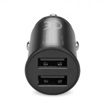 Cargador de coche everActive CC-25 — 2x puertos USB, 12W de potencia total, corriente de vehículo 12V–24V
