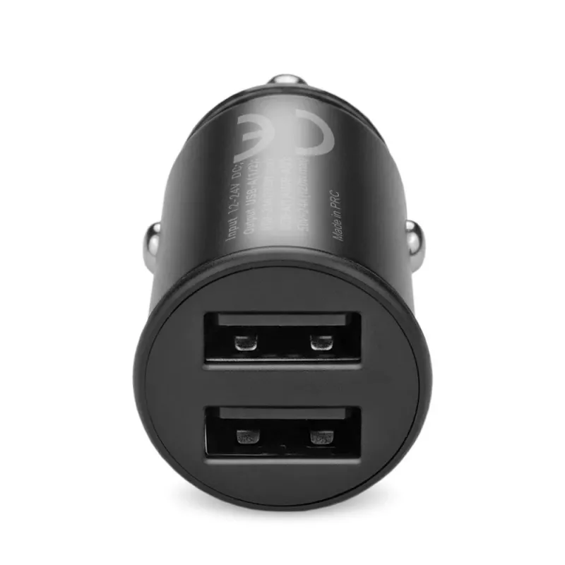 Cargador de coche everActive CC-25 — 2x puertos USB, 12W de potencia total, corriente de vehículo 12V–24V