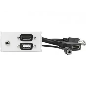 Enchufe Vivolink WI221281 HDMI + USB A + 3,5 mm blanco