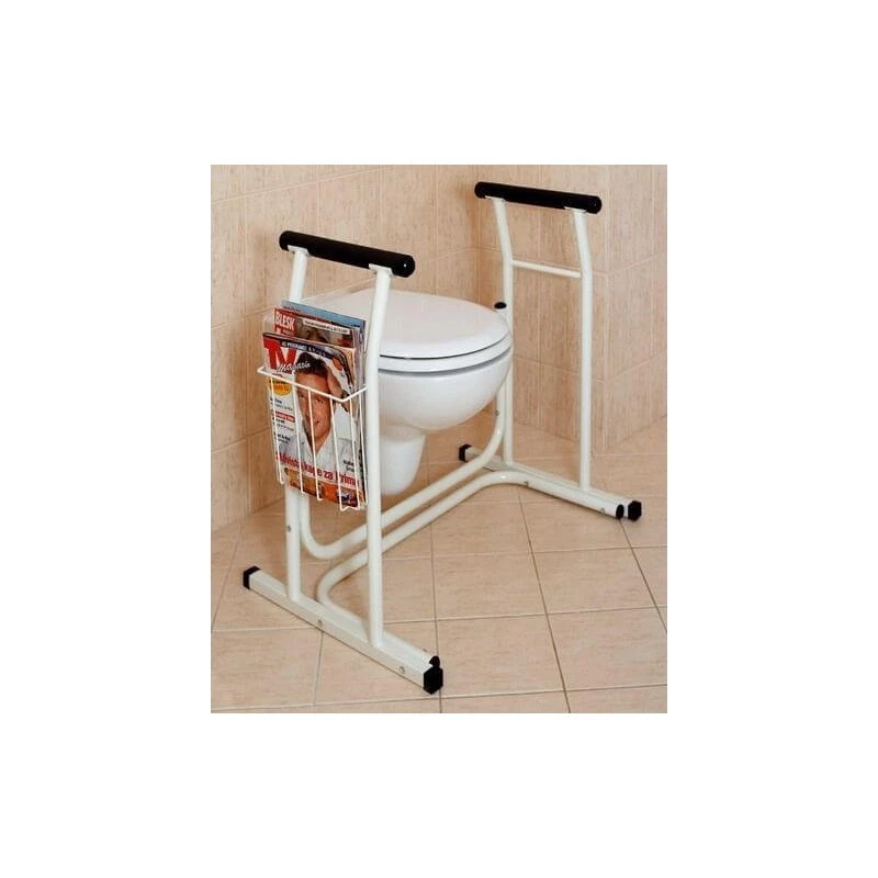 Sundo 15800 soporte para inodoro regulable con hueco para el periódico, blanco